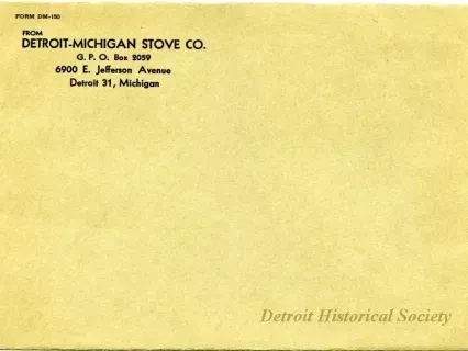 Envelope - Detroit-Michigan Stove Company