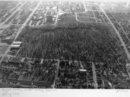 Print, Photographic - Elmwood Cemetery, Mt. Elliott Cemetery (foreground)