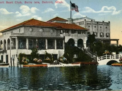 Postcard - Detroit Boat Club, Belle Isle, Detroit, Mich.