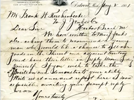 Letter - Scotten Tobacco Company