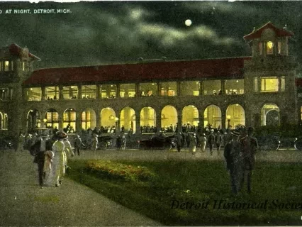 Postcard - Casino at Night, Detroit, Mich.