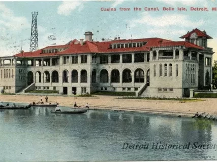 Postcard - Casino from Canal, Belle Isle, Detroit, Mich.