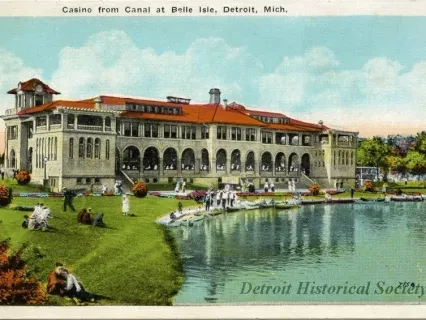 Postcard - Casino from Canal at Belle Isle, Detroit, Mich.
