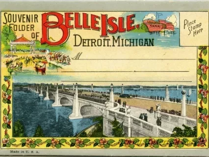 Post Folder - Souvenir Folder of Belle Isle, Detroit, Michigan