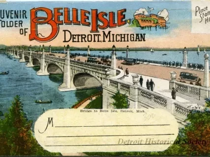 Post Folder - Souvenir Folder of Belle Isle, Detroit, Michigan