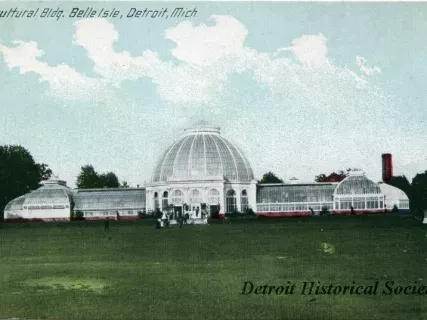 Postcard - Horticultural Bldg, Belle Isle, Detroit, Mich.