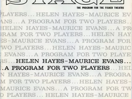 Program, Theater - Stage: The Program for the Fisher Theatre