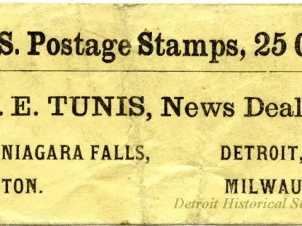 Envelope - W. E. Tunis, News Dealer