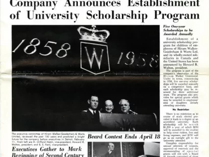 Newsletter - Special Centennial Edition
Spirit of 1858 -
In the Interests of All Hiram Walker Employees