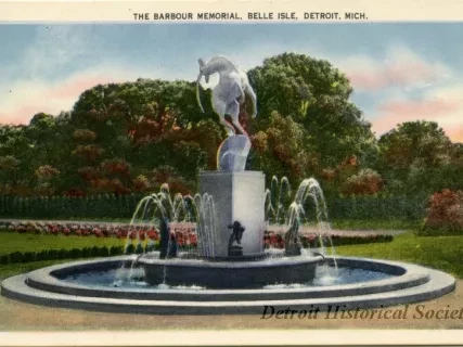 Postcard - The Barbour Memorial, Belle Isle, Detroit, Mich.