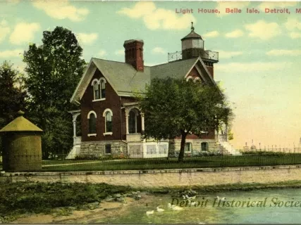 Postcard - Light House, Belle Isle, Detroit, Mich.