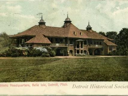 Postcard - Athletic Headquarters, Belle Isle, Detroit, Mich.