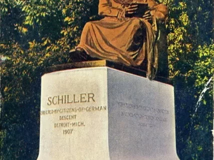 Postcard - Schiller Monument, on Belle Isle, Detroit, Mich.