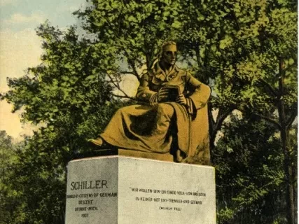 Postcard - Schiller Monument on Belle Isle, Detroit, Mich.