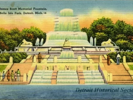 Postcard - James Scott Memorial Fountain, Belle Isle Park, Detroit, Mich.