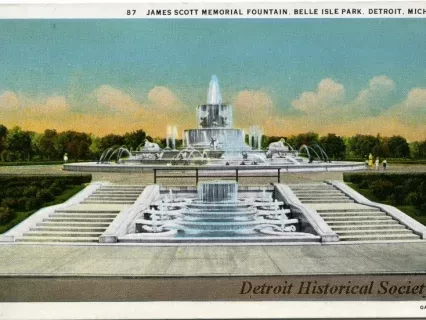 Postcard - James Scott Memorial Fountain, Belle Isle, Detroit, Mich.