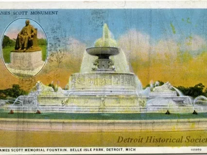 Postcard - James Scott Memorial Fountain, Belle Isle Park, Detroit, Mich.