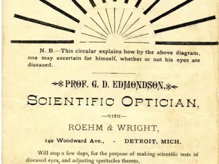 Advertisement - Prof. G. D. Edmondson, Scientific Optician,
with Roehm & Wright