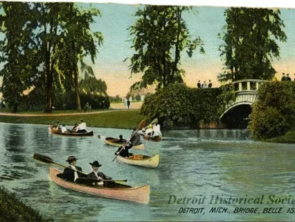 Postcard - Detroit, Mich. Bridge, Belle Isle.