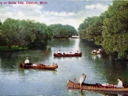 Postcard - Lagoon at Belle Isle, Detroit, Mich.