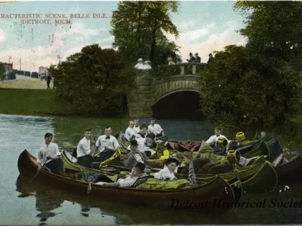 Postcard - Characteristic Scene, Belle Isle, Detroit, Mich.