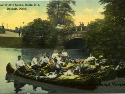 Postcard - Characteristic Scene, Belle Isle, Detroit, Mich.