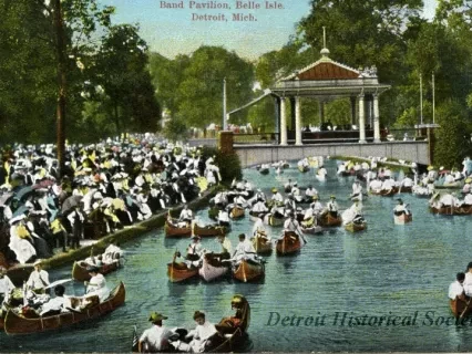 Postcard - Band Pavilion, Belle Isle, Detroit, Mich.
