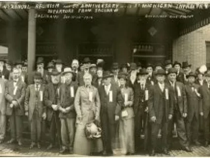 Print, Photographic - 1862 - The 47th Annual Reunion and 50th Anniversary of the 23 Michigan Infantry -1912, Departure from Saginaw, Saginaw Sep. 17-18-1912