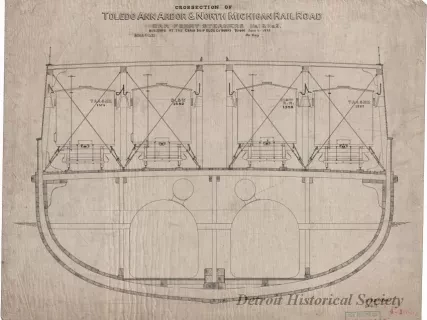 Drawing, Technical - Crossection of 
Toledo, Ann Arbor & North Michigan Railroad 
Car Ferry Steamers No. 1 & No. 2