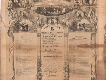 Lithograph - Normal Company, Company E, 17th Mich. Volunteers
