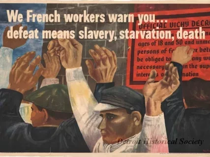Poster - We French Workers Warn You ... 
Defeat Means Slavery, Starvation, Death