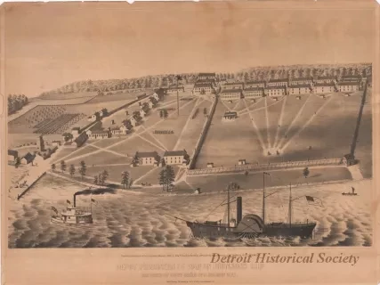 Lithograph - Depot Prisoners of War on Johnsons Isld.