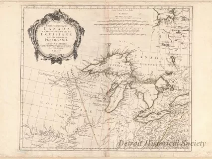 Map - Partie Occidentale du Canada 
et Septentrionole de la Louisiane 
avec une Partie de la Pensilvanie
