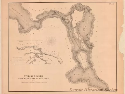 Lithograph - St. Mary's River from Waiska Bay to Mud Lake