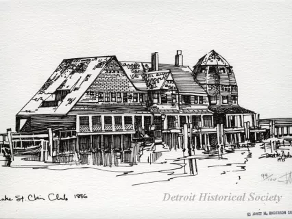 Drawing - "Lake St. Clair Club"