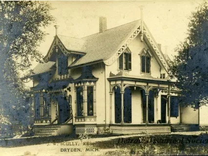 Postcard - J. W. Scully, Res., Dryden Mich.