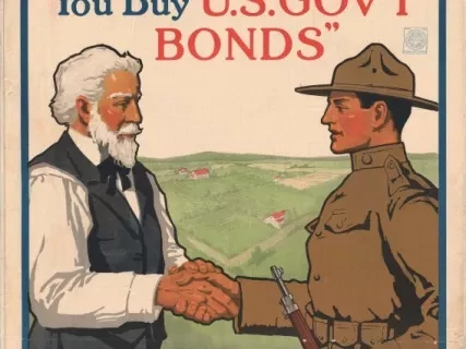 Poster - Good Bye, Dad, I'm Off To Fight For Old Glory, 
You Buy U.S. Gov't Bonds, Third Liberty Loan