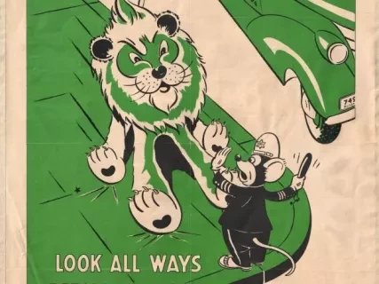 Poster - Watch For Turning Cars,
Look All Ways Before Crossing