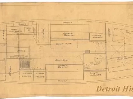 Drawing, Technical - Interior Layout of Yacht Baccarat