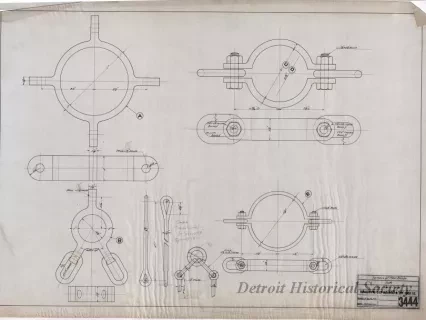 Drawing, Technical - Details of Mast Bands for Tug Frank Perry