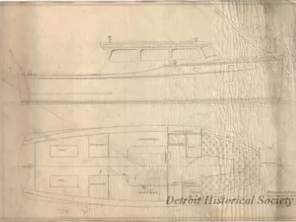 Drawing, Technical - Preliminary Profile & Plan,
Twin Screw Utility Cruiser