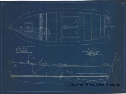 Blueprint - Plan & Profile of a
15' x 5' 6" Yacht Tender