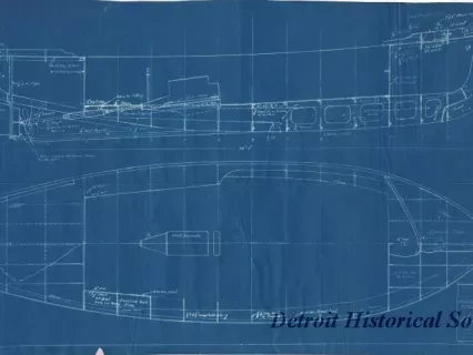 Blueprint - Middle Neebish Light Station, Mich.,
Steel Motorboat Details