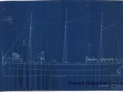 Blueprint - Str. Massachusetts,
Built 1881 By Detroit Dry Dock Company