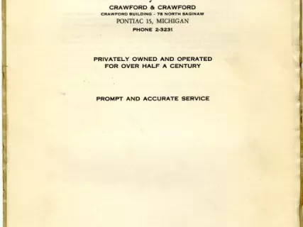 Title, Abstract - Abstract of Title,
Lot 763, Leinbach-Humphrey's Woodward Avenue Subdivision