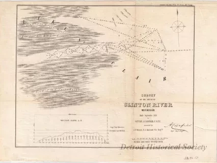 Chart, Navigational - Survey of the Mouth of Clinton River, Michigan