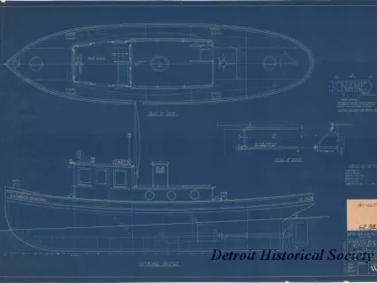 Blueprint - 40 Foot Steel Work Launch,
Profile and Deck