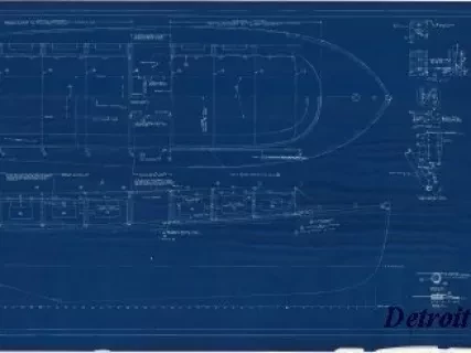 Blueprint - 40' Utility Boat,
Canopy Arrangement & Detail