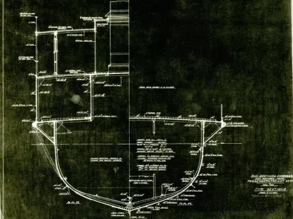 Drawing, Technical - Passenger & Freight Stmr.,
Hull #104, Type Sections