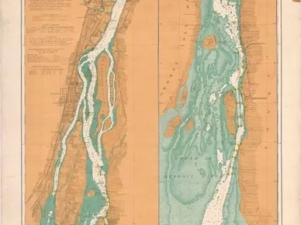 Chart, Navigational - Chart of Detroit River